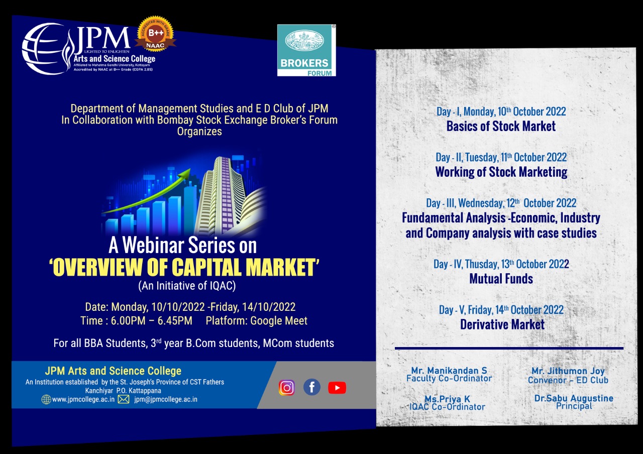 Webinar series on Overview of Capital Market